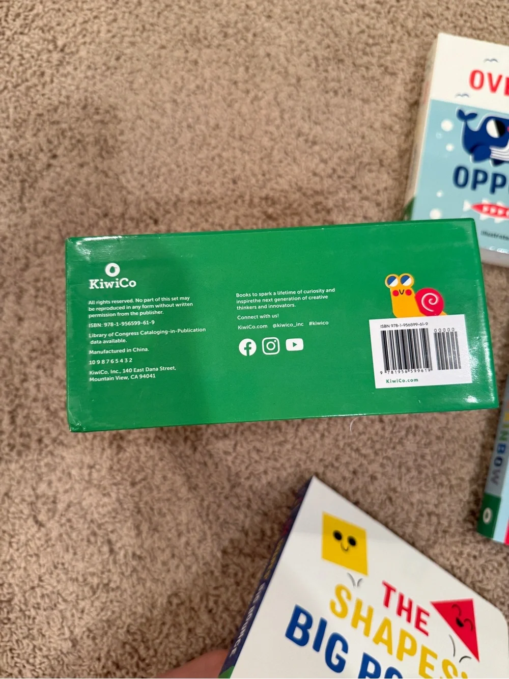 KiwiCo Children’s Board Book Set Shapes, Colors & Opposites